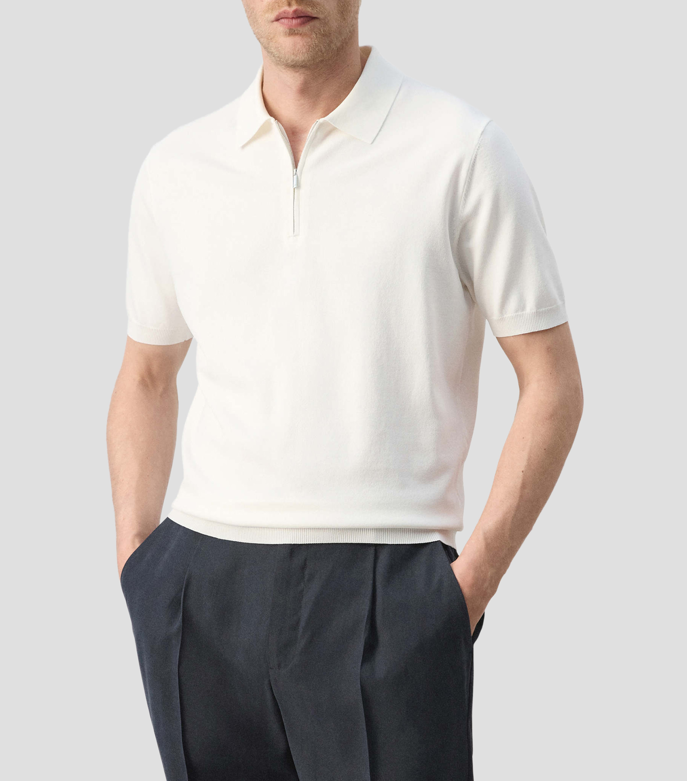 Playera tipo Polo manga corta liso Hombre